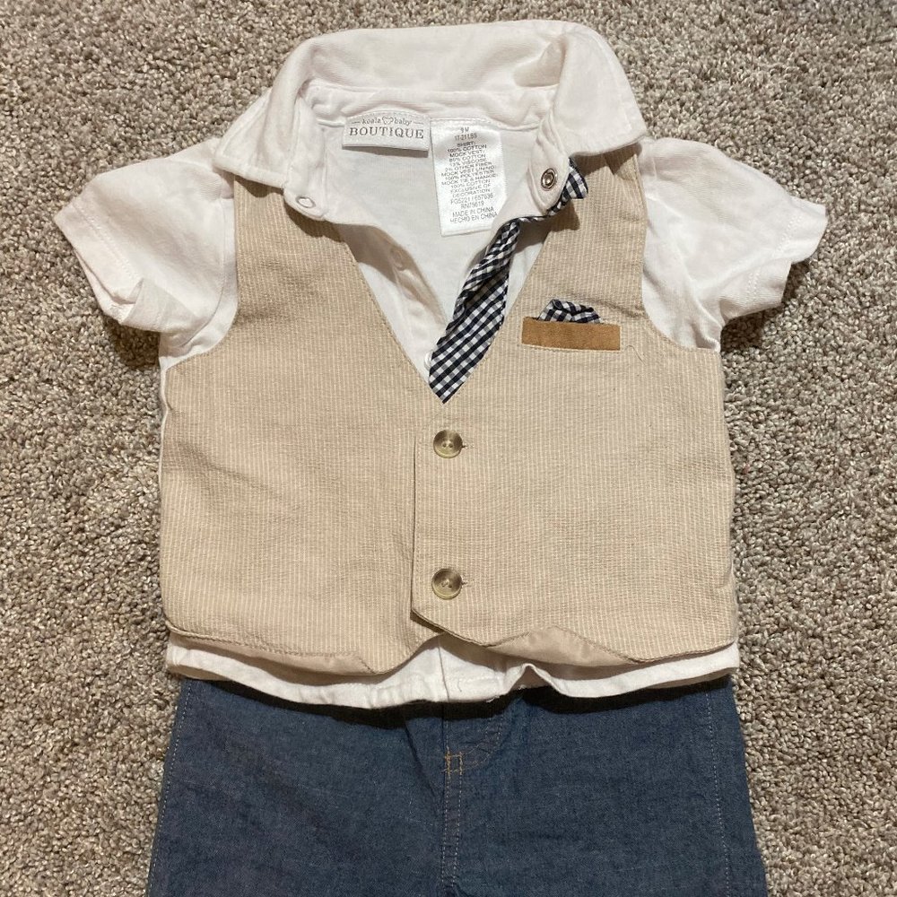Koala baby boutique boy -formal outfit w/shorts 9M